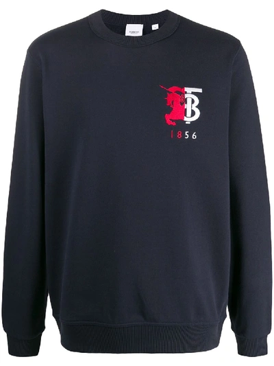 Burberry Chest Logo Sweatshirt In 蓝色