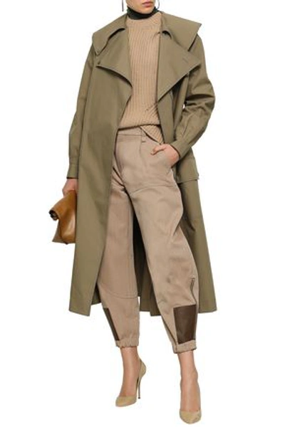 Joseph Damon Oversized Cotton-garbardine Trench Coat In Sage Green