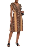 JOIE BETHWYN C SNAKE-PRINT CREPE DE CHINE WRAP DRESS,3074457345620825750