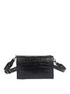 TOD'S DOUBLE FLAP BLACK CROCO LEATHER CROSSBODY BAG,fb834c5e-a1ef-4950-1ef2-9e36d3e4d45d