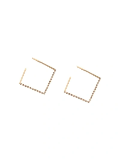 Azlee Gold Women's 18kt Gold Square Hoops Earrings In Not Applicable