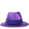 SAINT LAURENT VIOLET RIBBON DETAIL FEDORA HAT,ff074c7f-43b2-2c8d-c46d-ebc11d4110ac