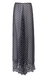 ROSAMOSARIO CHAPLIN'S LOVE" SILK GEORGETTE PRINTED POLKA-DOTS TROUSERS WITH LACE",644FE304-2511-7057-CB74-6D1EE14BD4D4