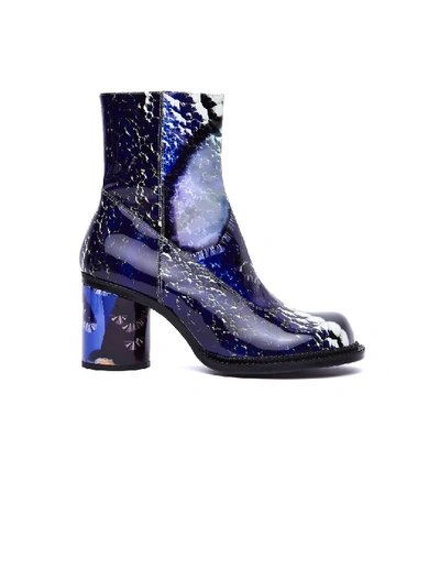 Maison Margiela Flamingo Printed Ankle Boots In Black