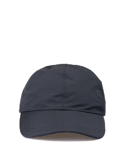 Brioni Leather Strap Nylon Baseball Cap In Grey