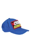 DSQUARED2 LOGO PATCH BLUE BASEBALL CAP,cadb93e6-112d-8449-9e73-4538283b23cf