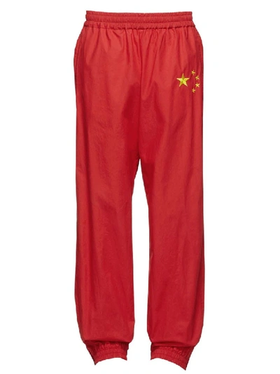 Vetements Red Men's Flag Tracksuit Trousers