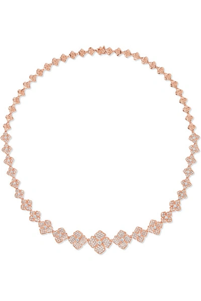 Anita Ko Flower Eternity 18-karat Rose Gold Diamond Necklace