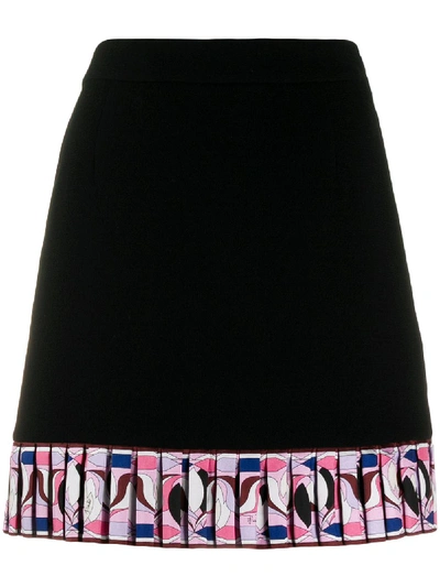 Pucci Pleated Trim Mini Skirt In Black