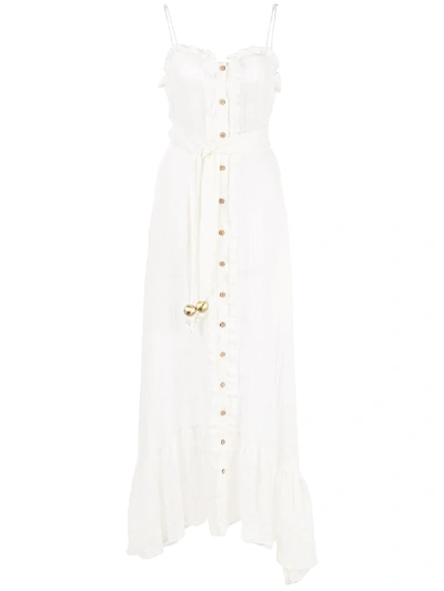 Lisa Marie Fernandez Front Button Maxi Dress In White