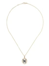 ANNOUSHKA 14KT AND 18KT YELLOW GOLD N DIAMOND INITIAL PENDANT NECKLACE