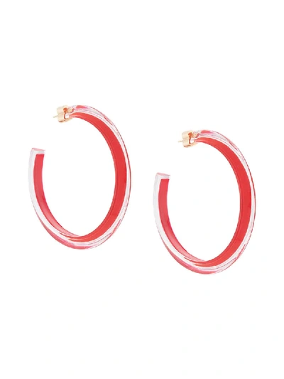 Alison Lou Chunky Hoop Earrings In Red