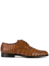 Dolce & Gabbana Crocodile Effect Derby Shoes In Brown