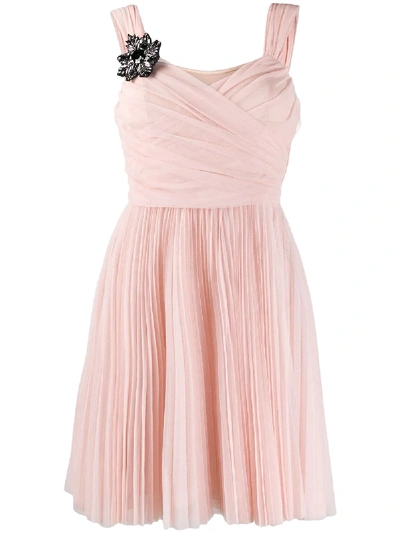 Pinko Pleated Tulle Dress In Pink