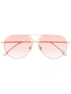 Victoria Beckham Tinted Aviator Sunglasses In Gold