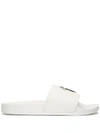 Giuseppe Zanotti Brett Logo-plaque Slides In White