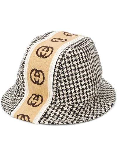 Gucci Houndstooth Trilby In Neutrals