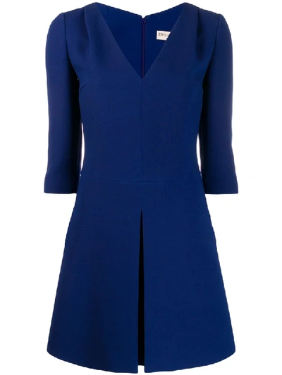 Emilio Pucci Inverted Pleat Dress In Blue