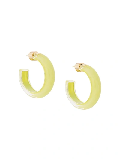 Alison Lou Small Hoop Style Earrings In Green