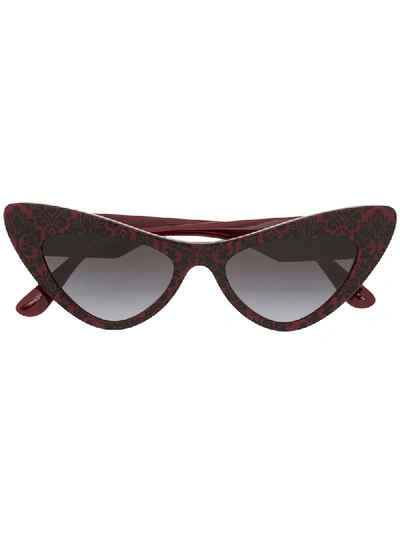 Dolce & Gabbana Cat Eye Sunglasses In Red