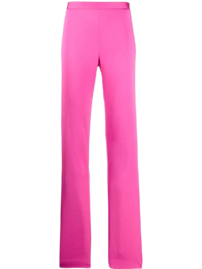 Versace High-waisted Bootcut Trousers In Pink