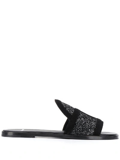 Pierre Hardy Frame Slip-on Sandals In Black