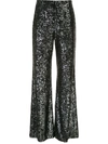 ALICE AND OLIVIA DYLAN SEQUIN FLARED TROUSERS