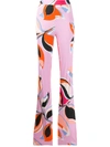 Emilio Pucci Printed High Waisted Trousers In Purple