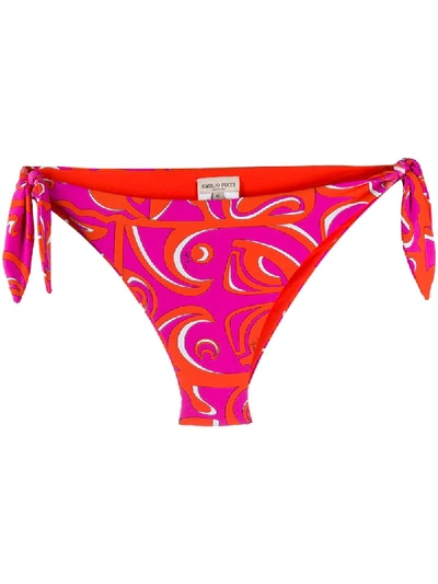 Emilio Pucci Rivera Print Bikini Bottoms In Pink