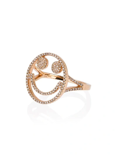 Rosa De La Cruz Gold Women's Diamond Smiley Ring