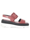 DRIES VAN NOTEN Buckle Leather Platform Sport Sandals