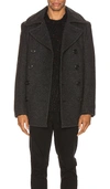 Schott Slim Fit Peacoat In Dark Ox