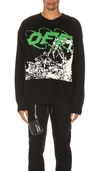 Off-white Ruined Factory Crewneck Sweater In Black & White