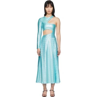 Saks Potts Ssense Exclusive Blue Asymmetric Jumpsuit And Skirt Set In Shimmeraqua