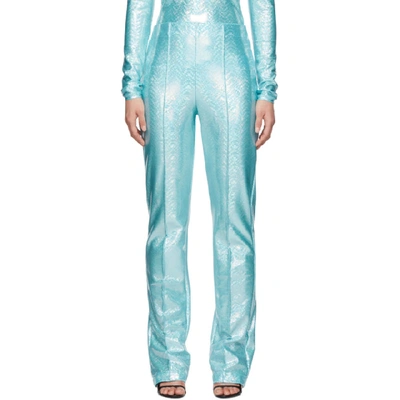 Saks Potts Ssense Exclusive Blue Lissay Trousers In Shimmer Aqua