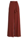 Lafayette 148 Jackson Stretch Silk Wide-leg Pants In Burnt Cinnamon