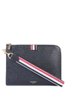THOM BROWNE LEATHER POUCH,11155636