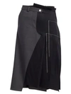 MONSE Half Trouser Pleated Wool-Blend Skirt