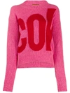 Colville Logo-intarsia Wool Sweater In Pink Red