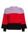 A.L.C Sammy Colorblock Puff-Sleeve Sweater