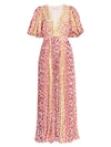 ROCOCO SAND Avana Leopard Print Pleated Maxi Dress