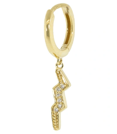 Andrea Fohrman Diamond Lightning Bolt Single Hoop Earring In Ylwgold