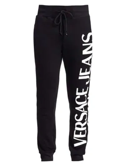 Versace Jeans Couture Macro Logo Joggers In Black