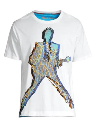 Robert Graham Men's Guitar Man Graphic T-shirt In White