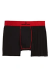 Tommy John Second Skin Contrast Stitch Trunks In Black/ Haute Red