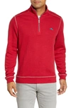 Tommy Bahama Tobago Bay Half Zip Pullover In Jester Red