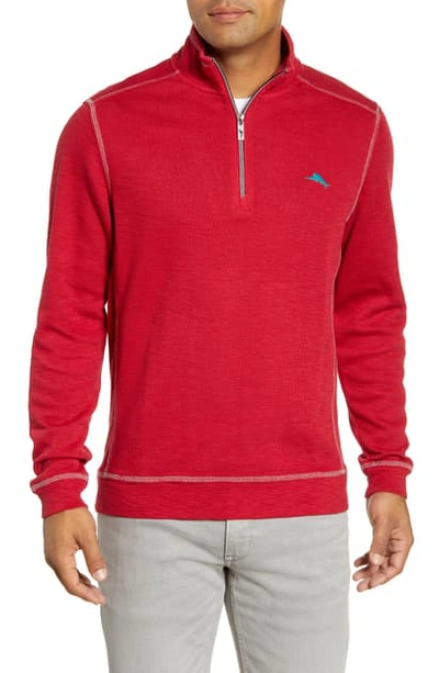 Tommy Bahama Tobago Bay Half Zip Pullover In Jester Red