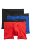 Polo Ralph Lauren Lux 4d-flex Cotton Modal Boxer Brief 3-pack In Royal/ Red/ Black