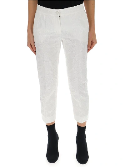 Dolce & Gabbana Jacquard Cropped Trousers In White