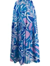 Emilio Pucci Flared Printed Skirt In Blue